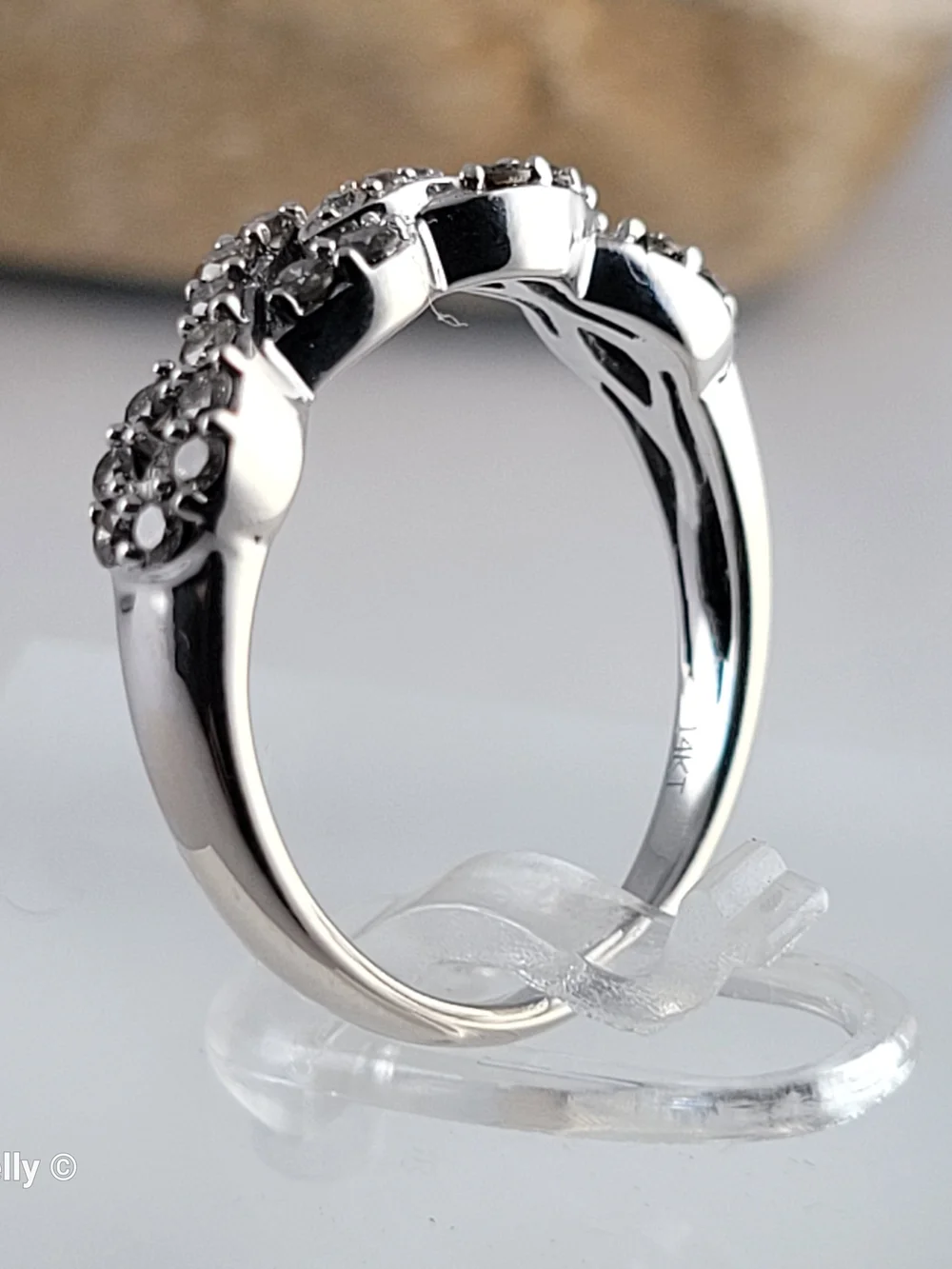 LeVian 14K White Gold Chocolate & Vanilla Diamond Infinity Ring Size 6.5
